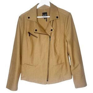 NIC+ZOE Moto Jacket Camel Color Cotton Blend Size Large‎